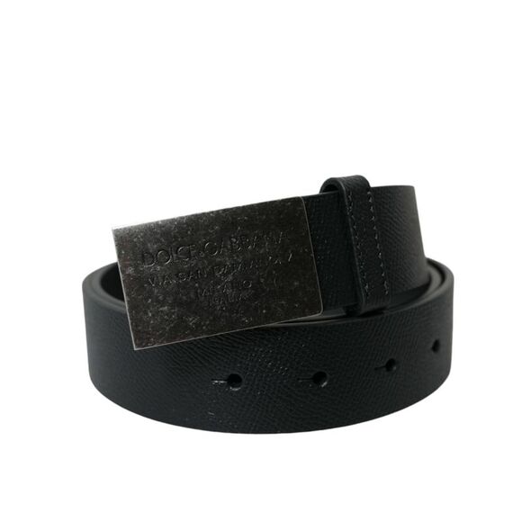 Dolce & Gabbana Men Black Classic Leather Metal Buckle Belt main image 0